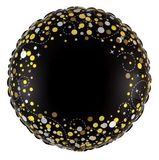 Oaktree 18inch Sparkling Fizz Black Gold No Message Holographic - Foil Balloons